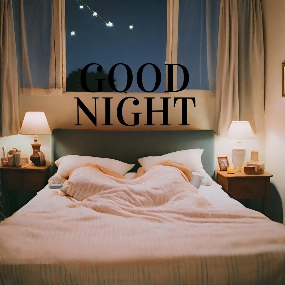 good-night-images Sleep on bed in night
