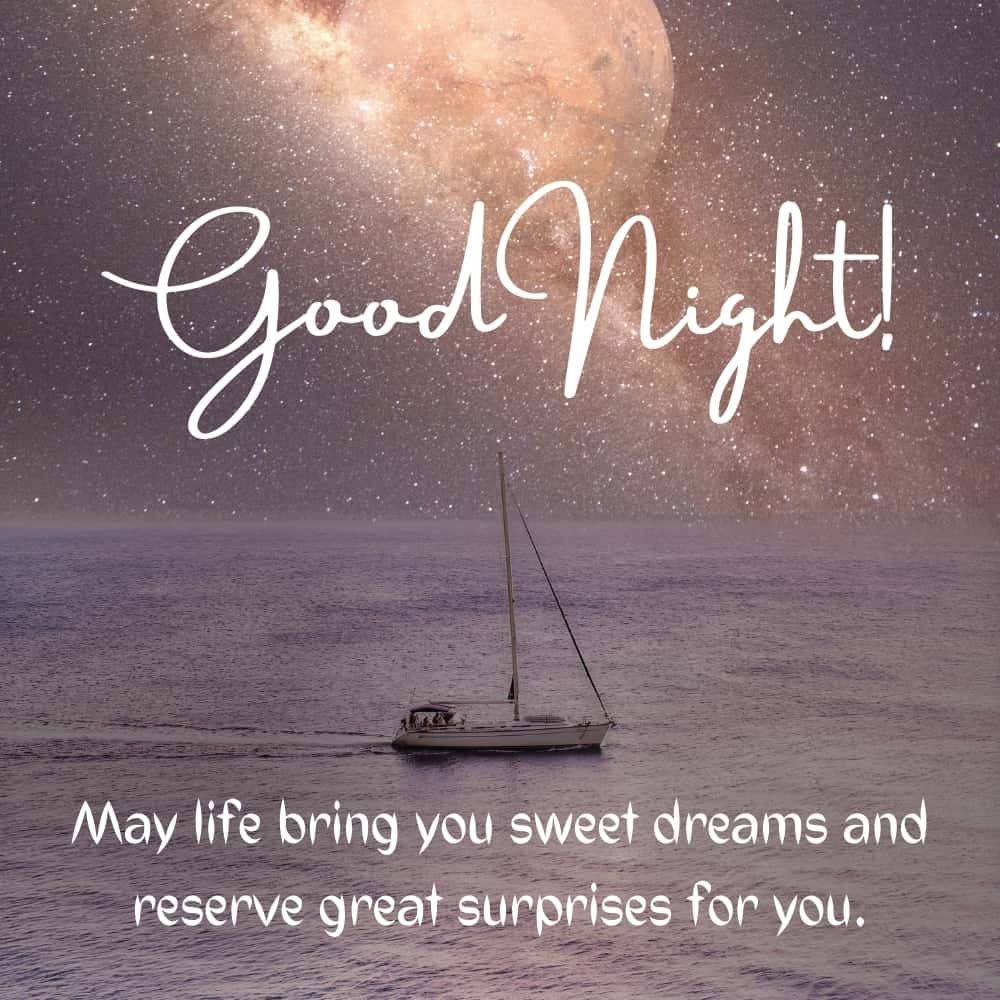 good-night-status2 Boat in sea in night